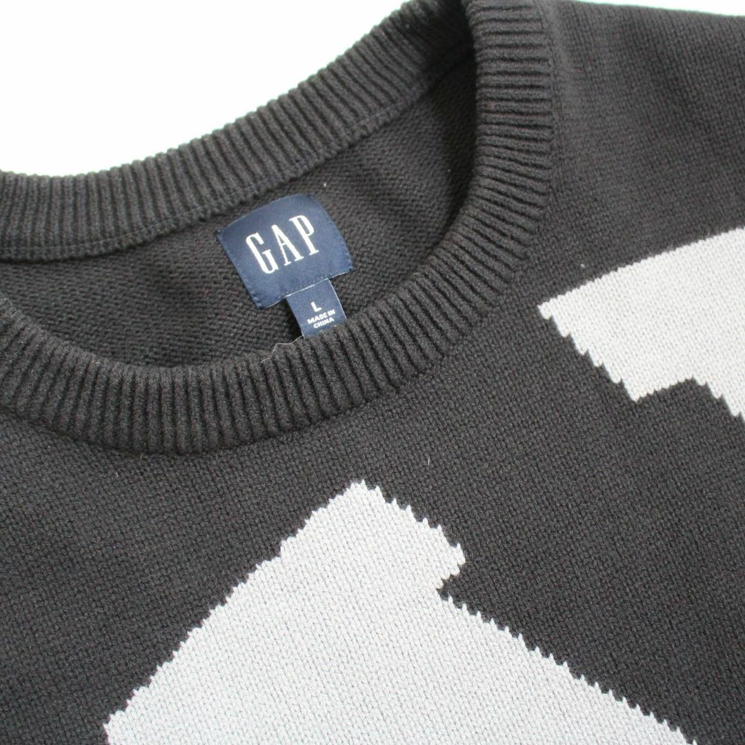 GAP(ギャップ)のGap Men's ジャガードロゴニットセーター黒Lサイズ メンズのトップス(ニット/セーター)の商品写真