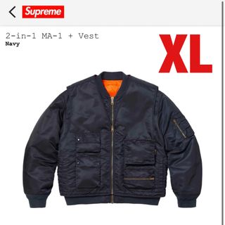 シュプリーム(Supreme)の【割引中】【XL/ネイビー】supreme 2-in-1 MA-1 + Vest(フライトジャケット)