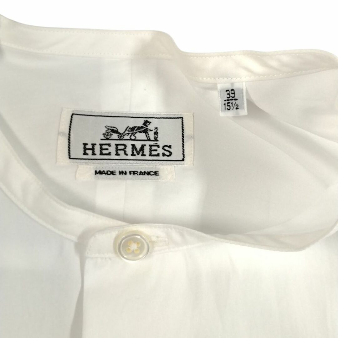 Hermes(エルメス)のHERMES エルメス バンドカラー 長袖シャツ 白 サイズ39＝15 2/1 正規品 / 33212 メンズのトップス(シャツ)の商品写真
