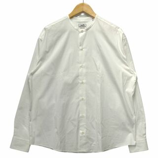 エルメス(Hermes)のHERMES エルメス バンドカラー 長袖シャツ 白 サイズ39＝15 2/1 正規品 / 33212(シャツ)