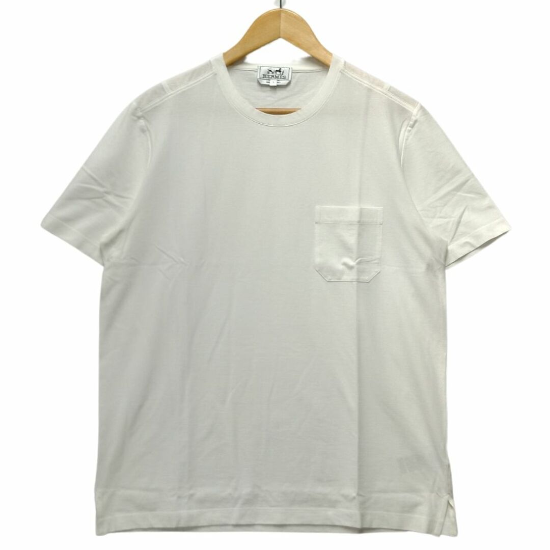 Hermes(エルメス)のHERMES エルメス ポケット付き 半袖Ｔシャツ ホワイト サイズL 正規品 / 33205 メンズのトップス(Tシャツ/カットソー(半袖/袖なし))の商品写真