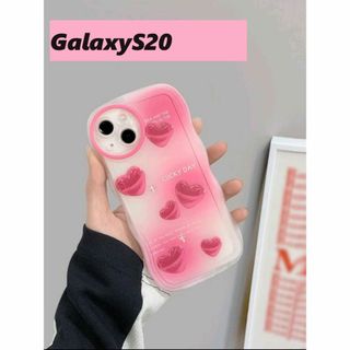 ギャラクシー(Galaxy)のGalaxyS20★ウェーブ なみなみ ハート柄　可愛い Galaxyケース(Androidケース)