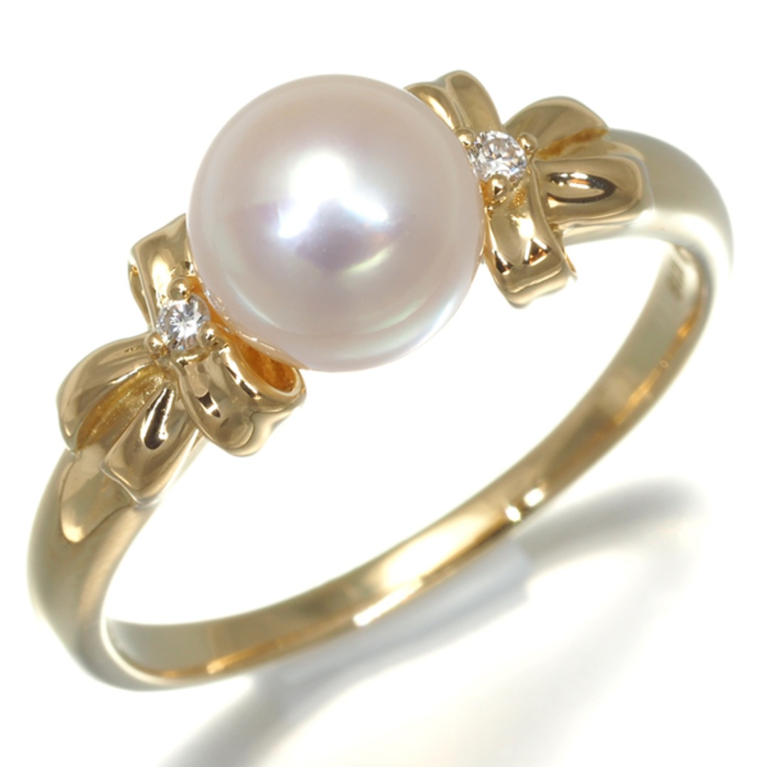 TASAKI - タサキ リング パール アコヤ真珠 7.0mm ダイヤ リボン TASAKI - タサキ リング パール アコヤ真珠 7.0mm ダイヤ リボン