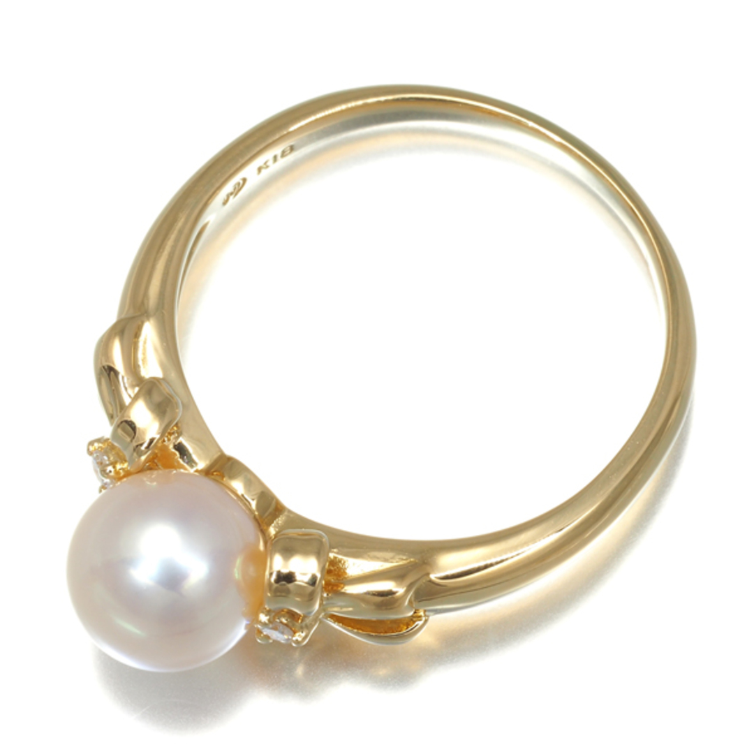 TASAKI - タサキ リング パール アコヤ真珠 7.0mm ダイヤ リボン TASAKI - タサキ リング パール アコヤ真珠 7.0mm ダイヤ リボン