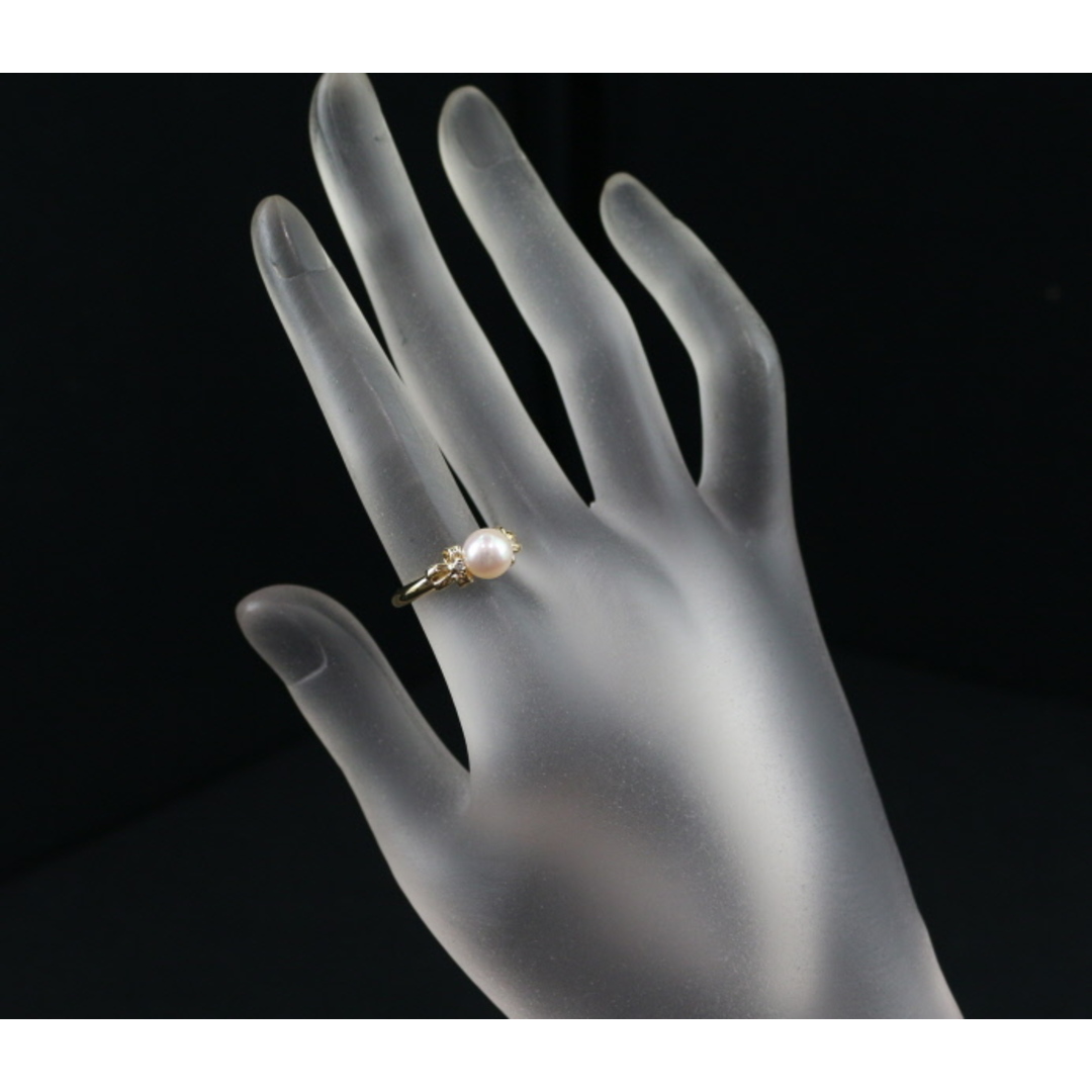 TASAKI - タサキ リング パール アコヤ真珠 7.0mm ダイヤ リボン TASAKI - タサキ リング パール アコヤ真珠 7.0mm ダイヤ リボン