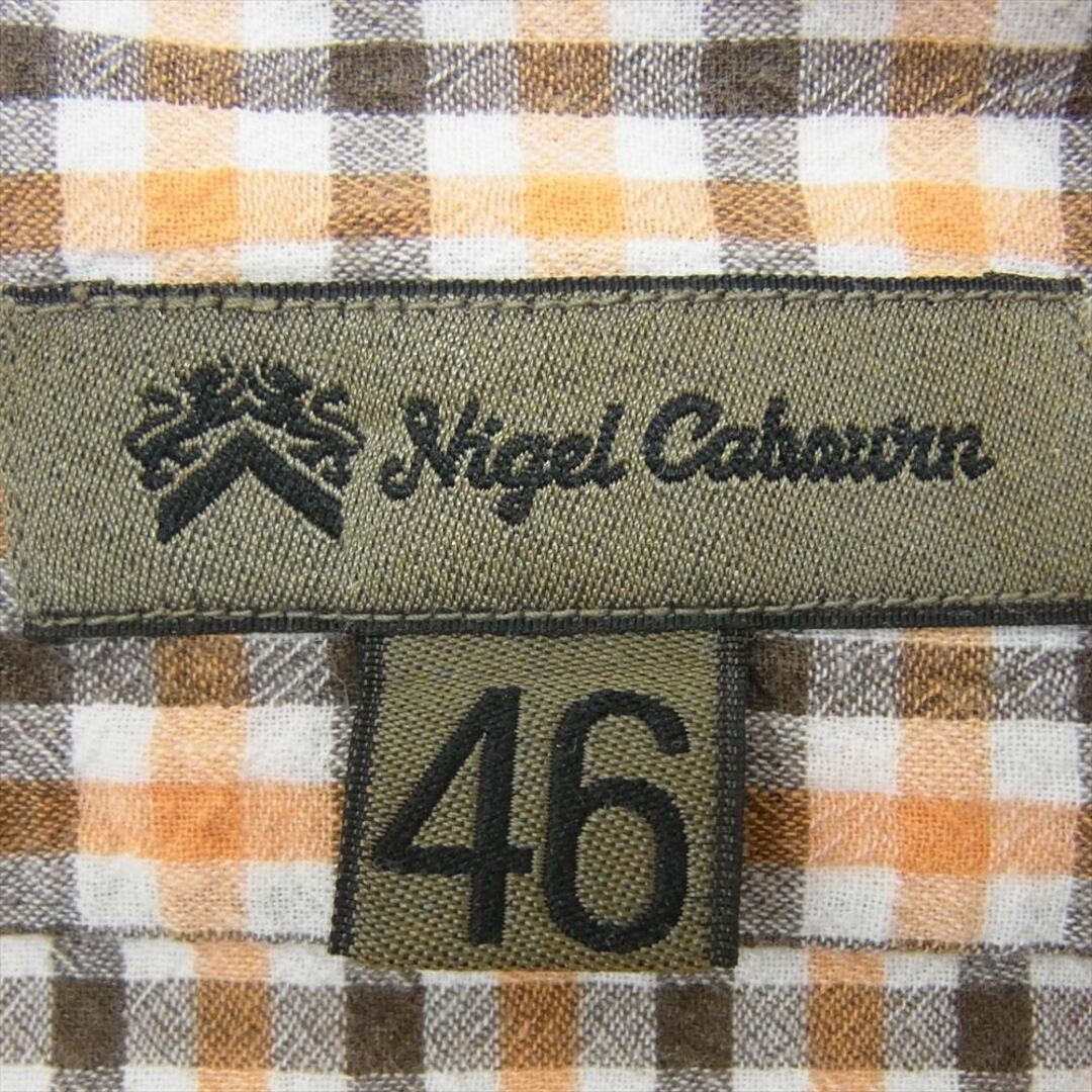 Nigel Cabourn ナイジェルケーボン ギンガムチェック 長袖  シャツ オレンジ系 46【中古】 メンズのトップス(シャツ)の商品写真