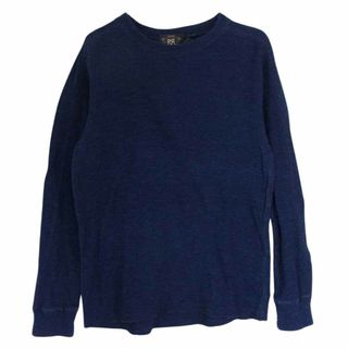 ダブルアールエル(RRL)のRRL ダブルアールエル インディゴ Waffle knit サーマル 長袖 Tシャツ カットソー ネイビー系 S【中古】(シャツ)