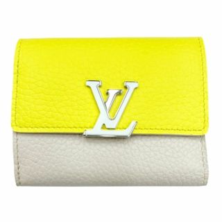 ルイヴィトン(LOUIS VUITTON)のLOUIS VUITTON ルイ ヴィトン ポルトフォイユ カプシーヌ XS M80325 RA4290 三つ折り財布 ミニウォレット コンパクト LVロゴ ジョーヌ フルオ コキーヌ イエロー アイボリー レディース(財布)