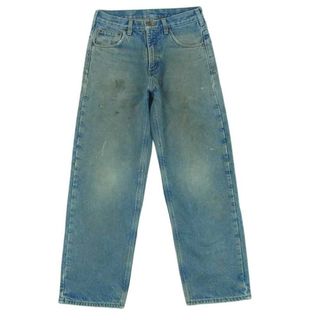 カーハート(carhartt)のCarhartt カーハート b172 DST STRAIGHT LEG JEANS 裏地 チェック柄 ストレート レングス デニム パンツ インディゴブルー系 29 × 30【中古】(デニム/ジーンズ)