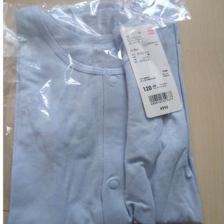 ユニクロ(UNIQLO)のエアリズム　半袖　前開き　ボタン　入院　120cm(Tシャツ/カットソー)