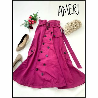 アメリヴィンテージ(Ameri VINTAGE)の【美品】【スザンヌ着用】AMERI/アメリ TRENCH LIKE SKIRT(ロングスカート)