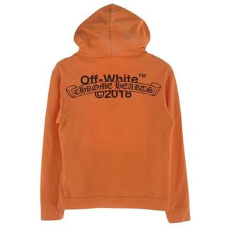 クロムハーツ(Chrome Hearts)のCHROME HEARTS クロムハーツ（原本無） パーカー × OFF-WHITE オフホワイト HD PLVR V OFF WHITE ロゴ バックプリント プルオーバー スウェット パーカー オレンジ系 M【中古】(パーカー)