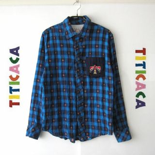 チチカカ(titicaca)の美品　TITICACA／チチカカ★　チェック柄　ネルシャツ　ブルー(シャツ)