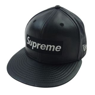 Supreme シュプリーム キャップ 15AW New Era 59FIFTY Leather Box Logo Cap ニューエラ レザー ボックスロゴ キャップ ブラック系 58.7cm【中古】