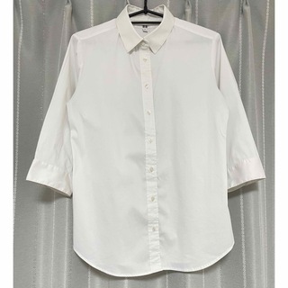 ユニクロ(UNIQLO)の5分袖　ユニクロ　白ワイシャツ(シャツ/ブラウス(長袖/七分))