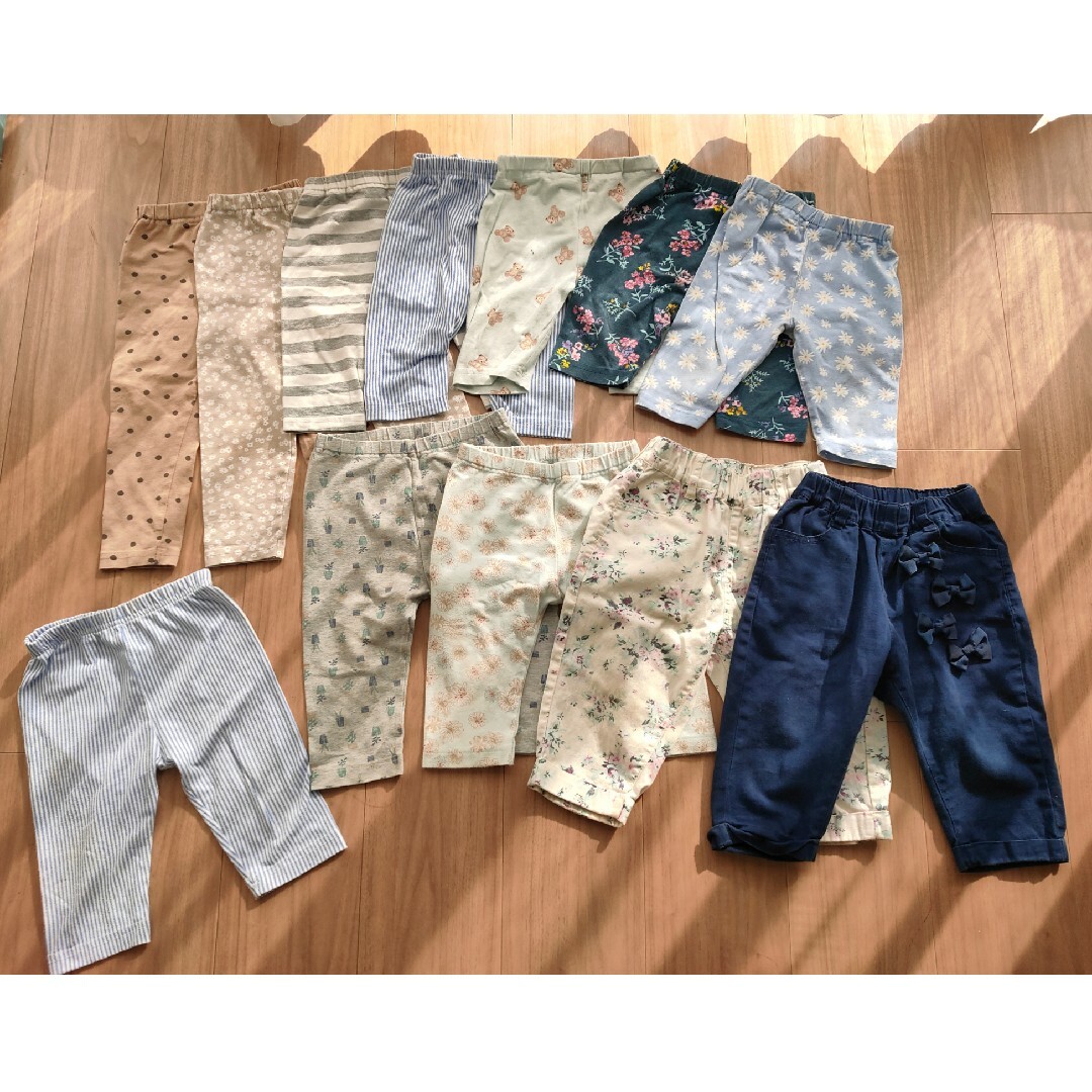 90〜100サイズ12枚ズボン詰め合わせ キッズ/ベビー/マタニティのキッズ服女の子用(90cm~)(パンツ/スパッツ)の商品写真