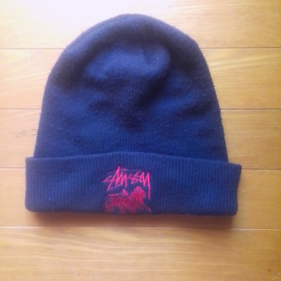 STUSSY(ステューシー)のステューシーライオンロゴ９０年代初期のビンテージニットキャップ メンズの帽子(キャップ)の商品写真