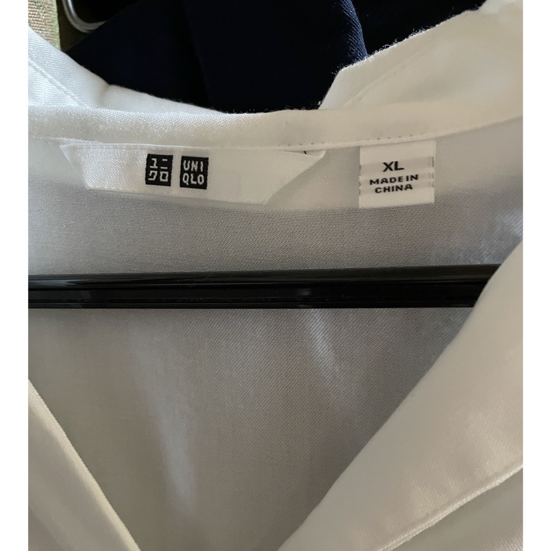 UNIQLO(ユニクロ)のユニクロ レーヨンスキッパーブラウス 7部袖 XL 白 レディースのトップス(シャツ/ブラウス(長袖/七分))の商品写真