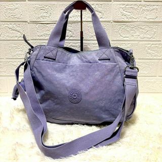 キプリング(kipling)の美品★キプリング　2wayショルダーバッグ　ハンドバッグ　パープル　肩掛け(ショルダーバッグ)