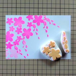 消しゴムはんこ「さくら・サクラ・桜⑥」2個(はんこ)