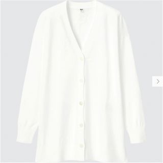 ユニクロ(UNIQLO)の極美品☆UNIQLO UVカットロングカーディガン　 長袖　ホワイト(カーディガン)