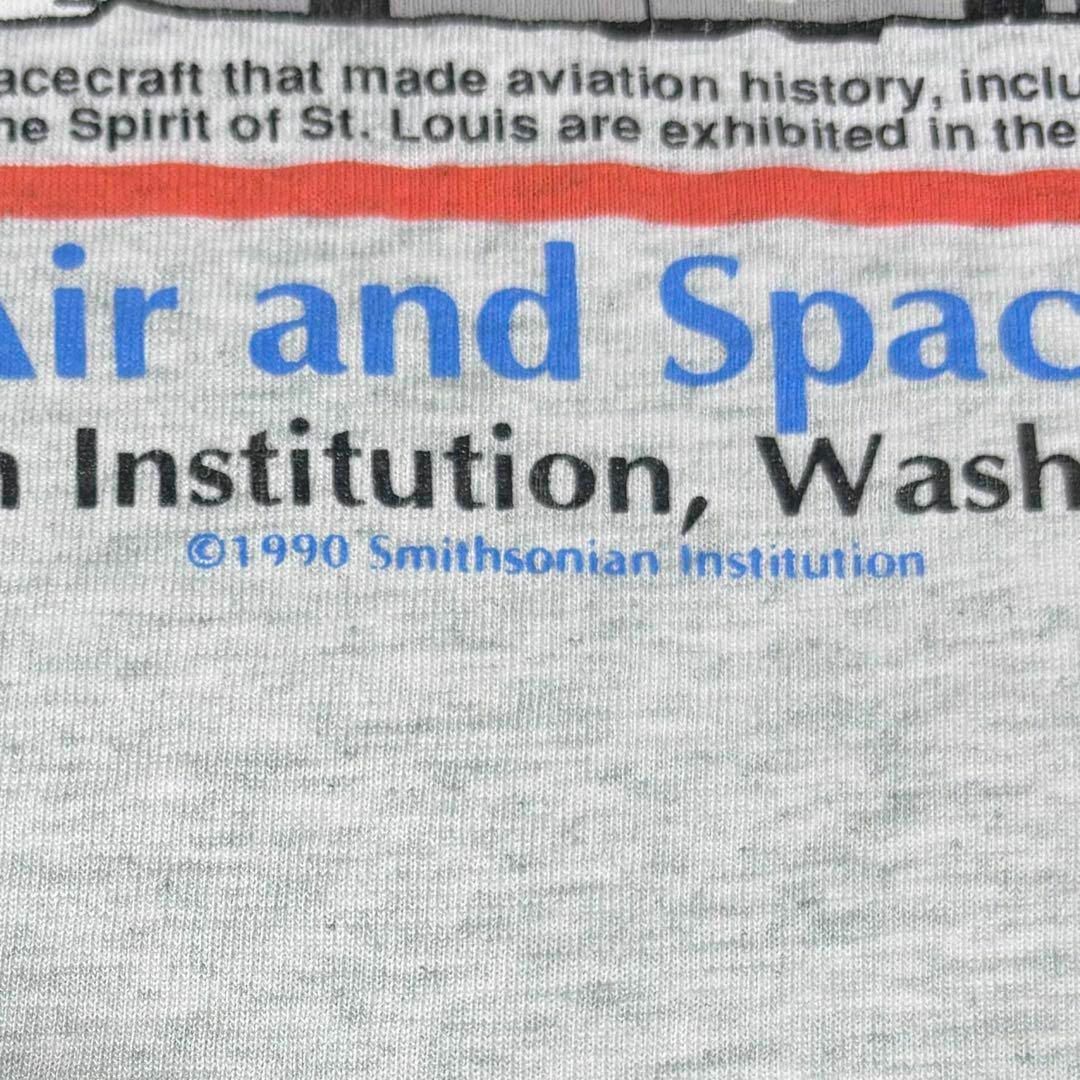 FRUIT OF THE LOOM(フルーツオブザルーム)の90s USA製古着　ヴィンテージ　航空機　Tシャツ　国立航空宇宙博物館　霜降り メンズのトップス(Tシャツ/カットソー(半袖/袖なし))の商品写真