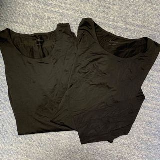 ユニクロ(UNIQLO)のUNIQLO AIRism クルーネックＴ　BLACK２枚(その他)