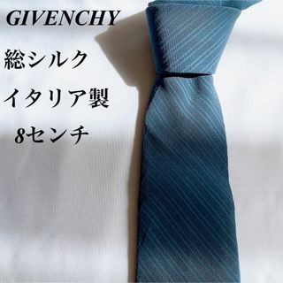 ジバンシィ(GIVENCHY)の美品★GIVENCHY★ブルー★イタリア製★総シルク★ネクタイ★8(ネクタイ)