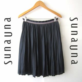 スーナウーナ(SunaUna)の美品　sunauna／スーナウーナ★　薄手　プリーツスカート(ひざ丈スカート)