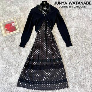 ジュンヤワタナベコムデギャルソン(JUNYA WATANABE COMME des GARCONS)のジュンヤワタナベ コムデギャルソン ドット柄 変形 ドッキング ロングワンピース(ロングワンピース/マキシワンピース)