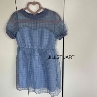 ジルスチュアート(JILLSTUART)のジルスチュアートブルーぽわん袖ミニワンピ(ミニワンピース)