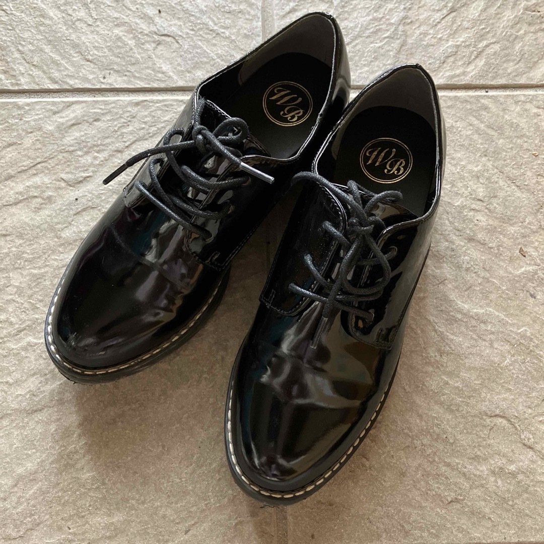 レザー　靴　黒 レディースの靴/シューズ(ローファー/革靴)の商品写真