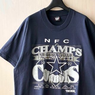 スクリーンスターズ(SCREEN STARS)の90sUSA製古着　ヴィンテージ　NFL Tシャツ　カウボーイズ　スーパーボウル(Tシャツ/カットソー(半袖/袖なし))