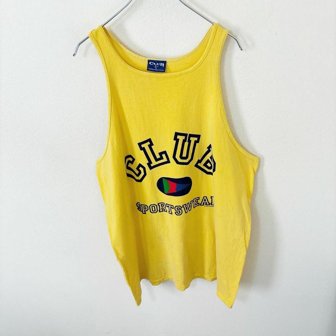 VINTAGE(ヴィンテージ)のUSA製　90s CLUB SPORTSWEAR プリント　タンクトップ　古着 メンズのトップス(タンクトップ)の商品写真