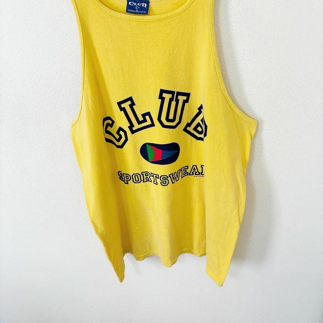 VINTAGE(ヴィンテージ)のUSA製　90s CLUB SPORTSWEAR プリント　タンクトップ　古着 メンズのトップス(タンクトップ)の商品写真