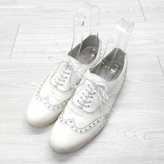 ショセ(chausser)のTRAVEL SHOES by chausser ウイングチップ レザー マニッシュシューズ TR-004 39 シューズ・靴 ホワイト レディース ショセ【中古】4-0318G◎(その他)