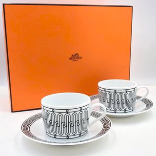 エルメス(Hermes)のエルメス HERMES H Deco アッシュデコ ティーカップ&ソーサー ペア(グラス/カップ)