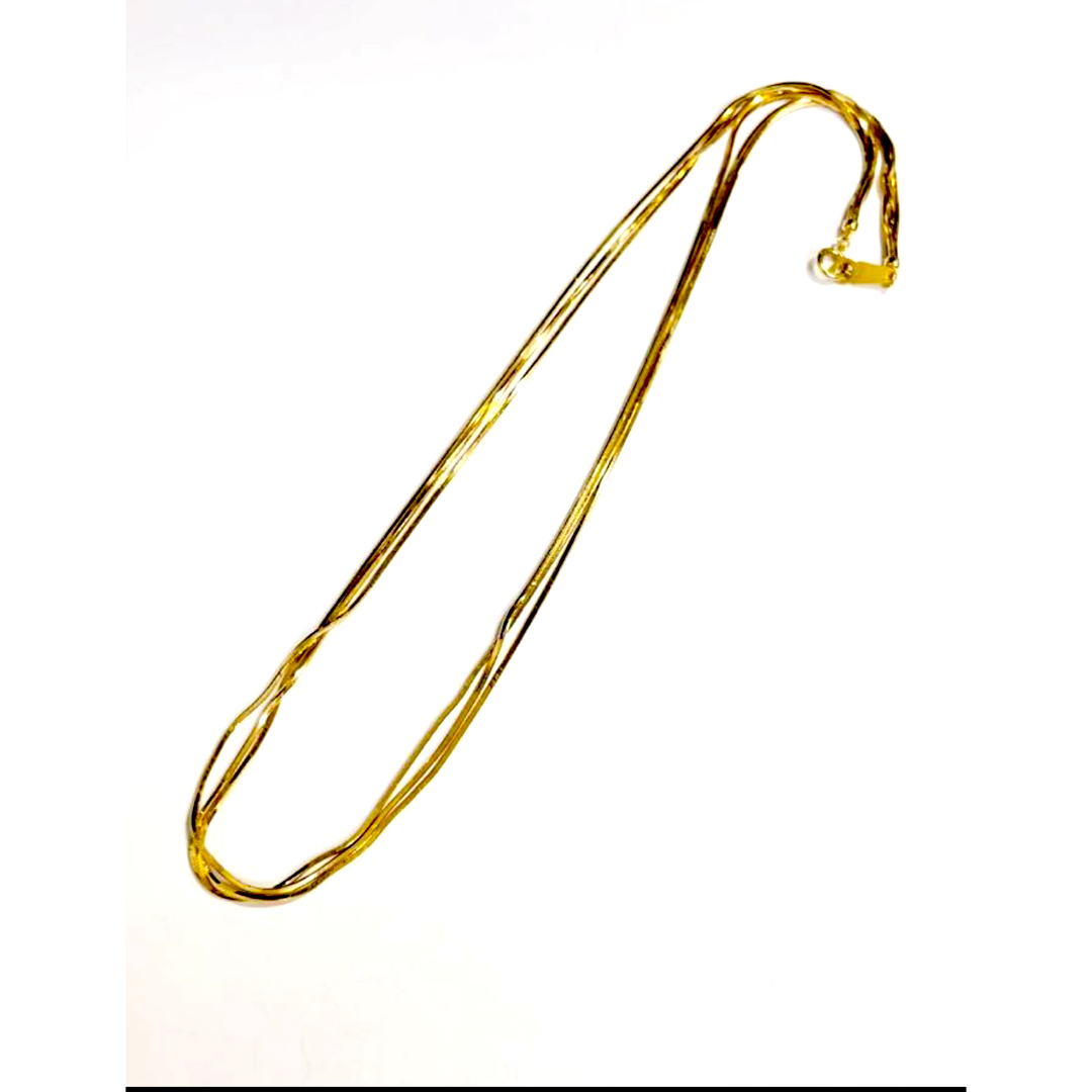 ☆K18  3連スネークチェーンネックレス 42.5cm☆ レディースのアクセサリー(ネックレス)の商品写真