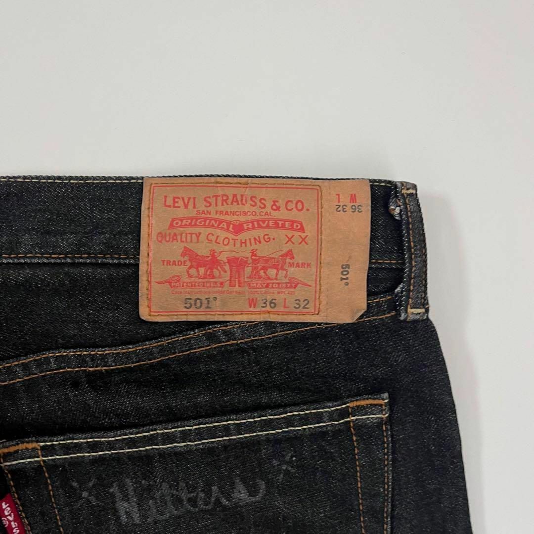 Levi's(リーバイス)のリーバイス 501 ブラックデニム ペイント メキシコ製 w36 先染め メンズのパンツ(デニム/ジーンズ)の商品写真