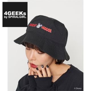 スパイラルガール(SPIRAL GIRL)の《4GEEKs by SPIRALGIRL》バケットハット ミッキー ブラック(ハット)