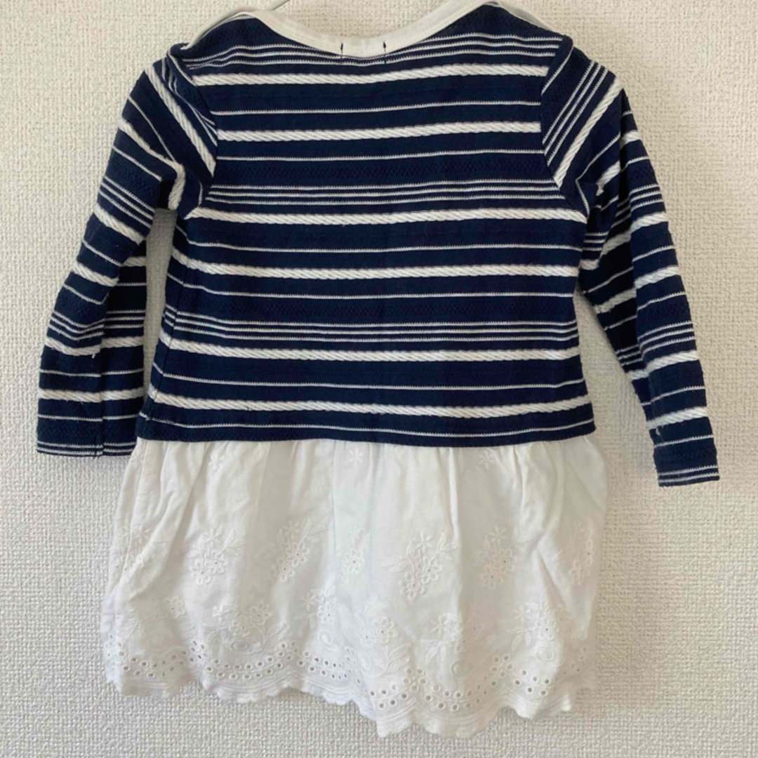 Combi mini(コンビミニ)のコンビミニ　ボーダーワンピース　90cm キッズ/ベビー/マタニティのキッズ服女の子用(90cm~)(ワンピース)の商品写真