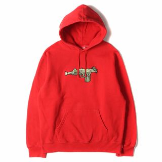 シュプリーム(Supreme)のSupreme シュプリーム パーカー サイズ:L 19SS ピストル グラフィック刺繍 スウェットパーカー Toy Uzi Hooded Sweatshirt レッド トップス フーディー【メンズ】【中古】(パーカー)