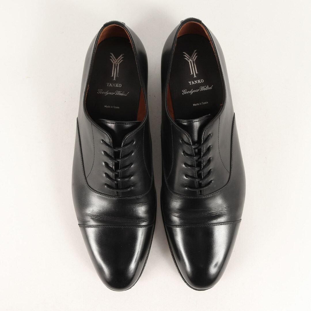 YANKO(ヤンコ)のYANKO ヤンコ サイズ:10 1/2 ストレートチップ カーフレザー ドレス シューズ Cap Toe Oxford in Black Box Calf Leather 14660 オックスフォード 革靴 短靴 内羽根 ブラック 黒 スペイン製【メンズ】【中古】 メンズの靴/シューズ(ドレス/ビジネス)の商品写真