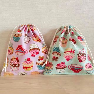 127  コップ袋　２個セット　ハンドメイド(外出用品)