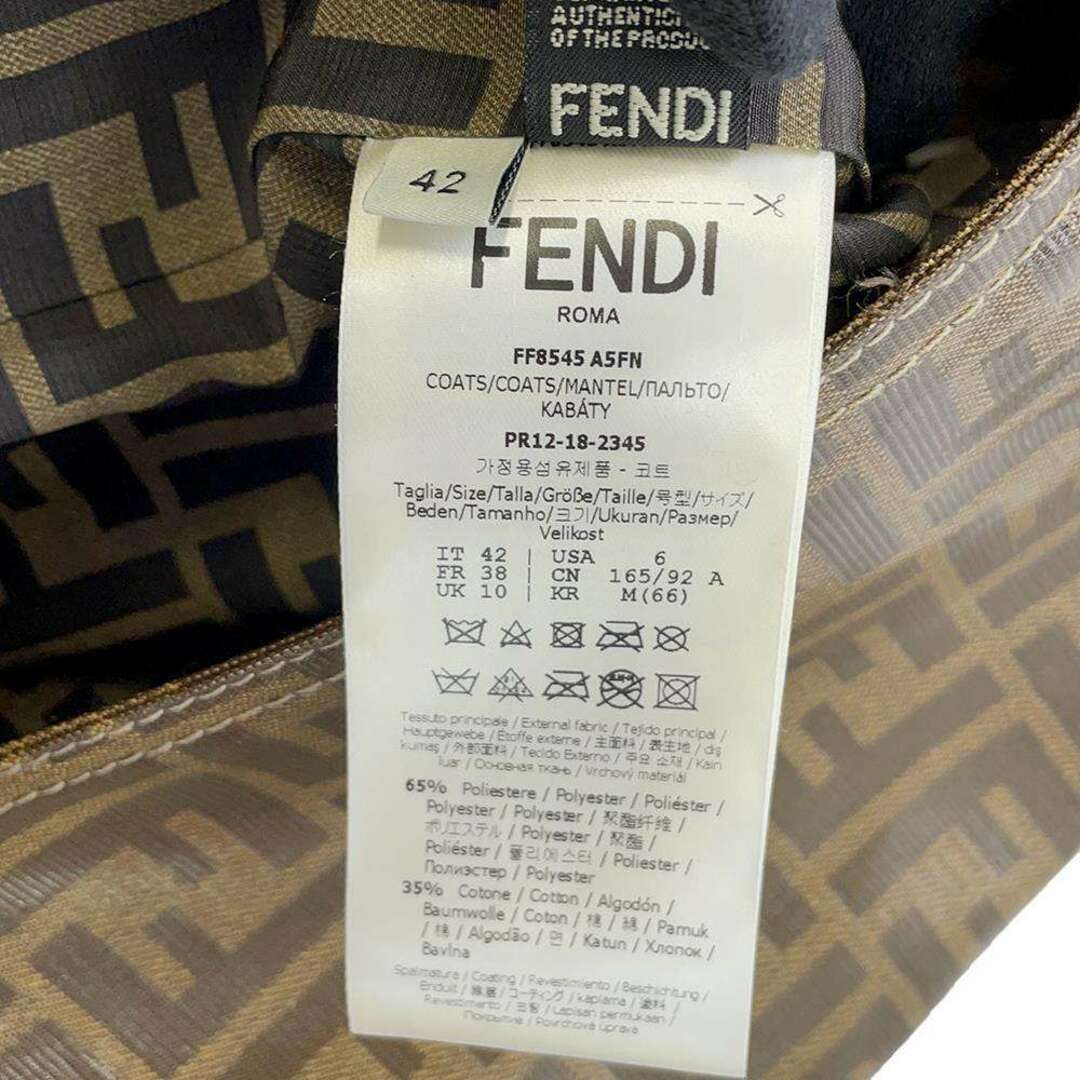 FENDI(フェンディ)のフェンディ オーバーコート ズッカ ポリエステル コットン レディースサイズ42 FF8545 セール品 レディースのファッション小物(バンダナ/スカーフ)の商品写真