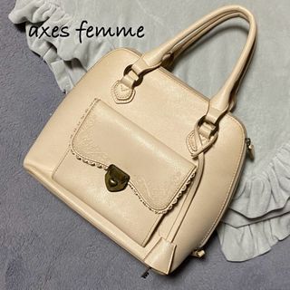 アクシーズファム(axes femme)のアクシーズファム axes femme ハンドバッグ ホワイト 白 クラロリ(ハンドバッグ)