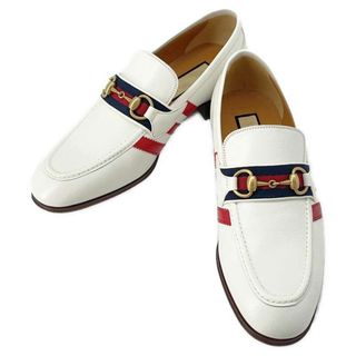 グッチ(Gucci)のグッチ ローファー アディダスコラボ ホースビット レザー メンズサイズ7 702283 GUCCI adidas 靴 白(ドレス/ビジネス)