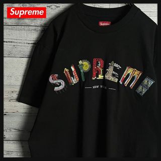 シュプリーム(Supreme)の【美品　人気Lサイズ】シュプリーム☆センター刺繍アーチロゴ入り半袖Tシャツ(その他)