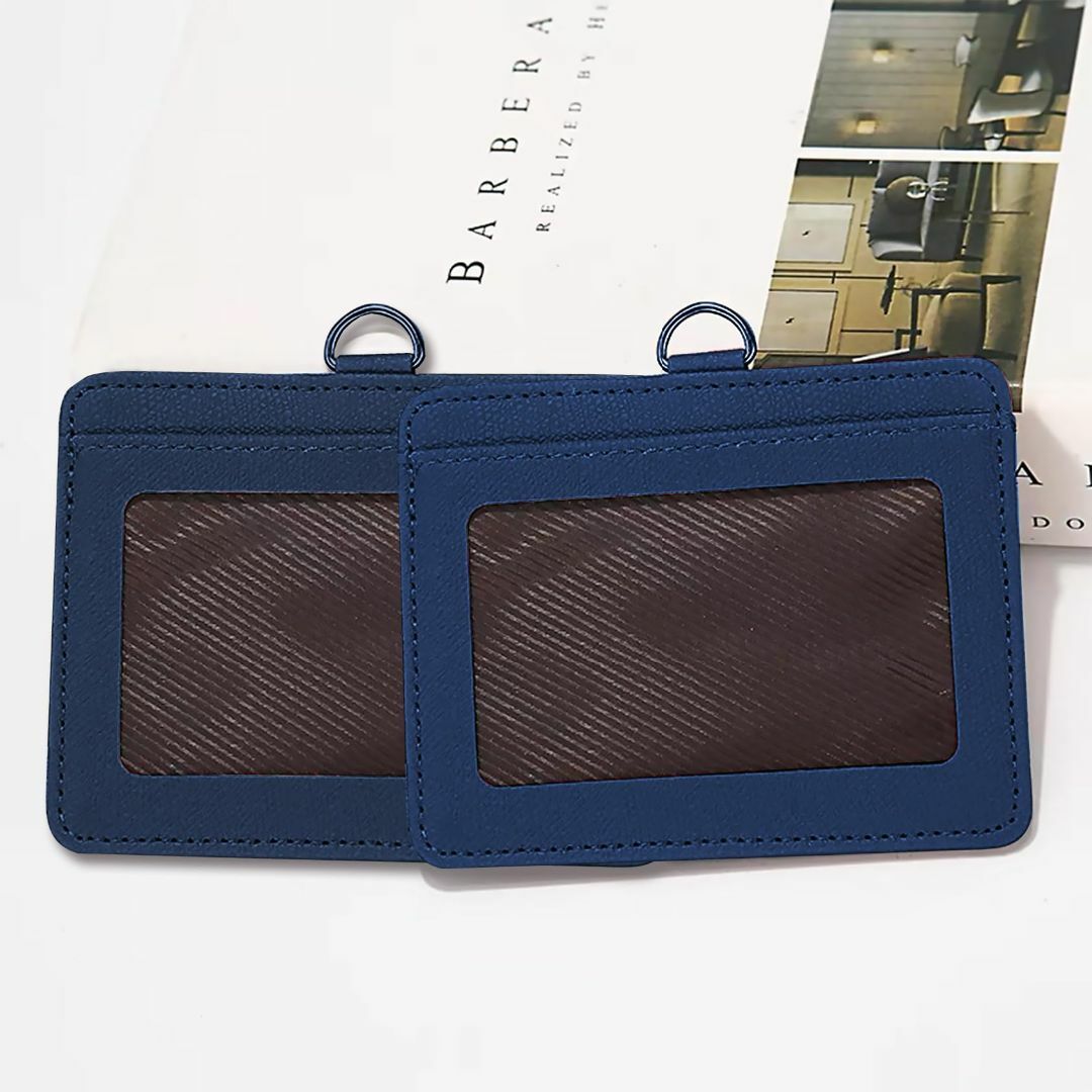 色:ブルーIDカードホルダー 横型 IDカードケース ネックストラップ 社員 メンズのバッグ(その他)の商品写真