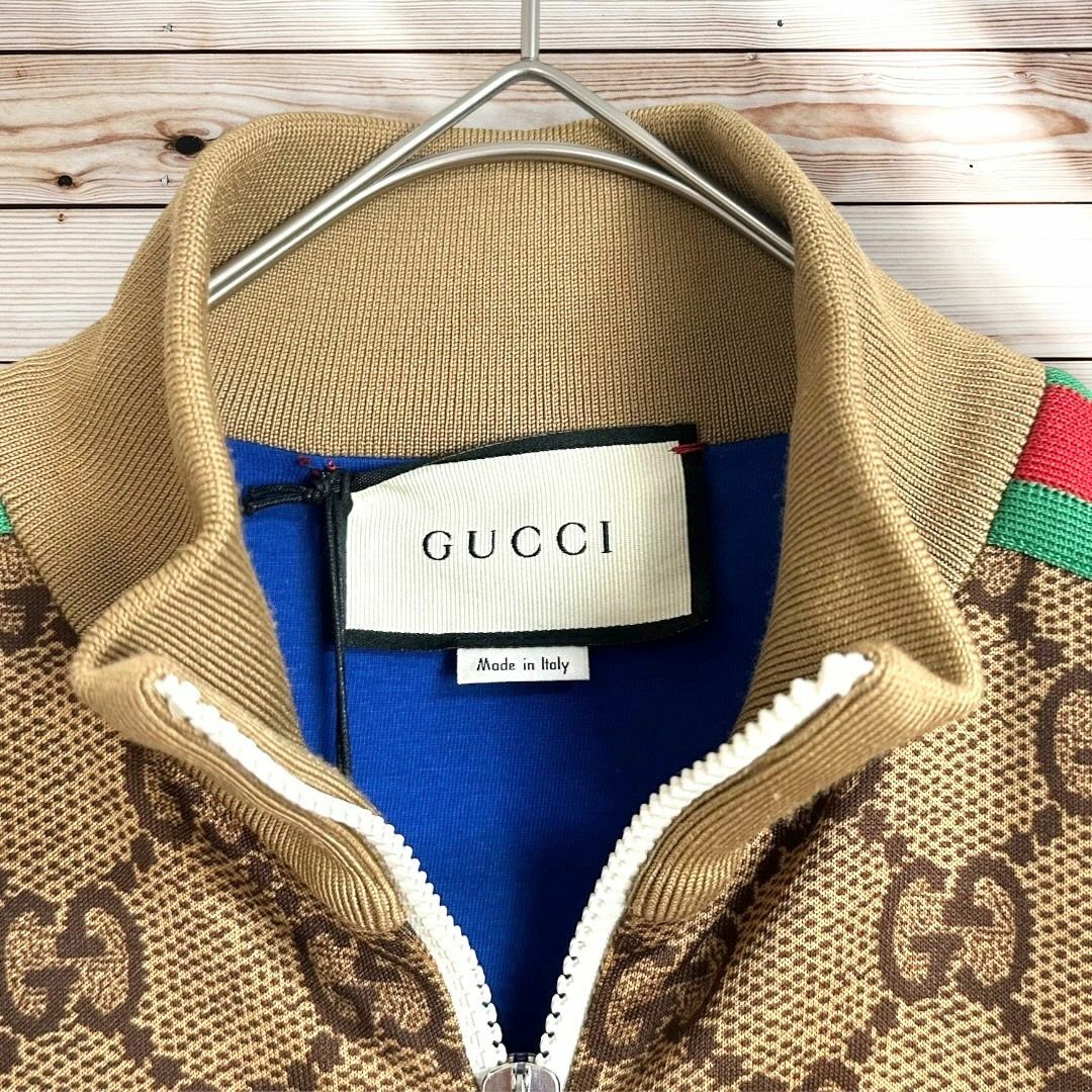 Gucci(グッチ)の美品☆人気モデル☆GUCCI トラックジャケット タグ GG柄 シェリーライン メンズのトップス(ジャージ)の商品写真